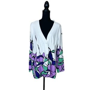Nicole by Nicole Miller Floral Print Cardigan (DM)